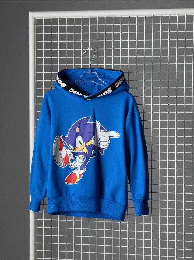 Sinsay - Mikina s kapucňou Sonic the Hedgehog - modrá
