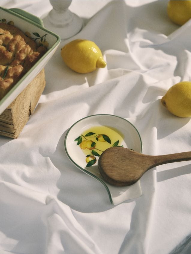 Sinsay - Suport ceramic pentru lingură cu motiv de lămâi - multicolor