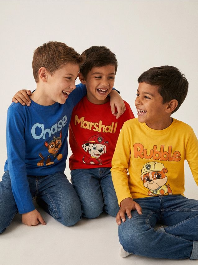 Sinsay - Tricou din bumbac cu imprimeu 3 pack PAW Patrol - roșu