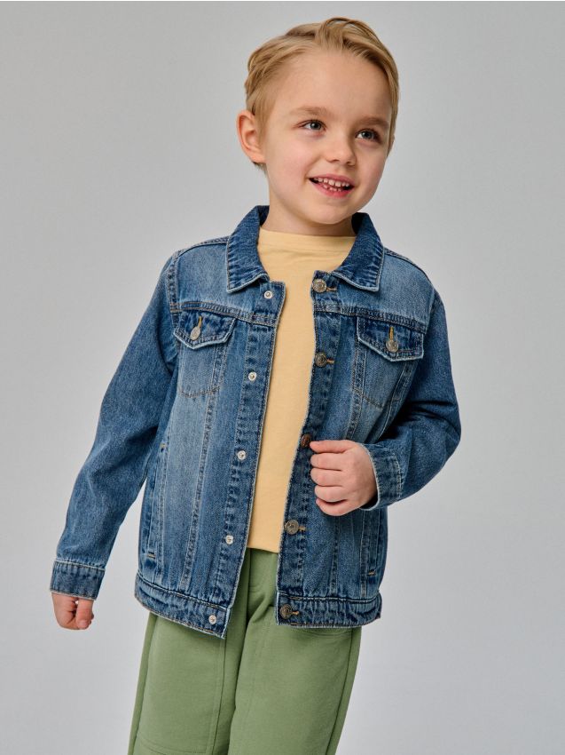 Sinsay - Jachetă din denim cu efect spălat - albastru