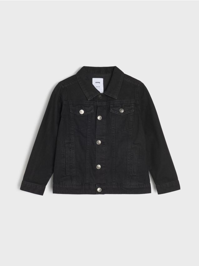 Sinsay - Jeansowa kurtka katana z efektem sprania - czarny