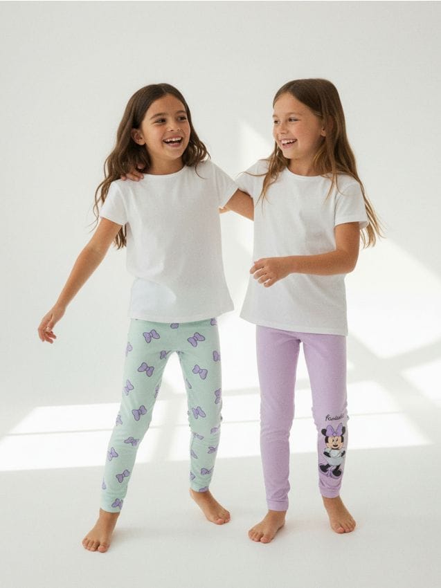 Sinsay - Legginsy 2 pack Minnie Mouse - fioletowy