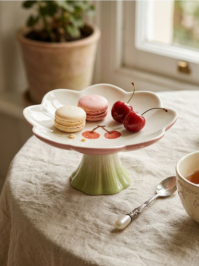 Sinsay - Farfurie ceramică cu suport - alb