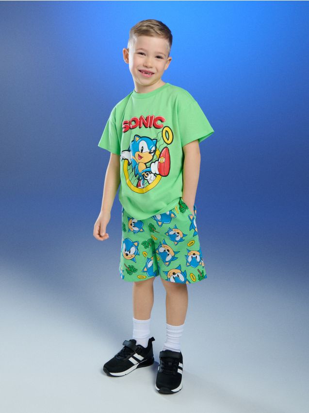 Sinsay - Szorty z kieszeniami Sonic the Hedgehog - zielony