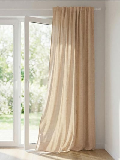 Штора з імітації льону на тасьмі