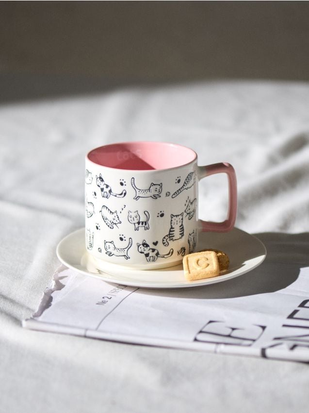 Sinsay - Cană cu motiv de pisici - multicolor