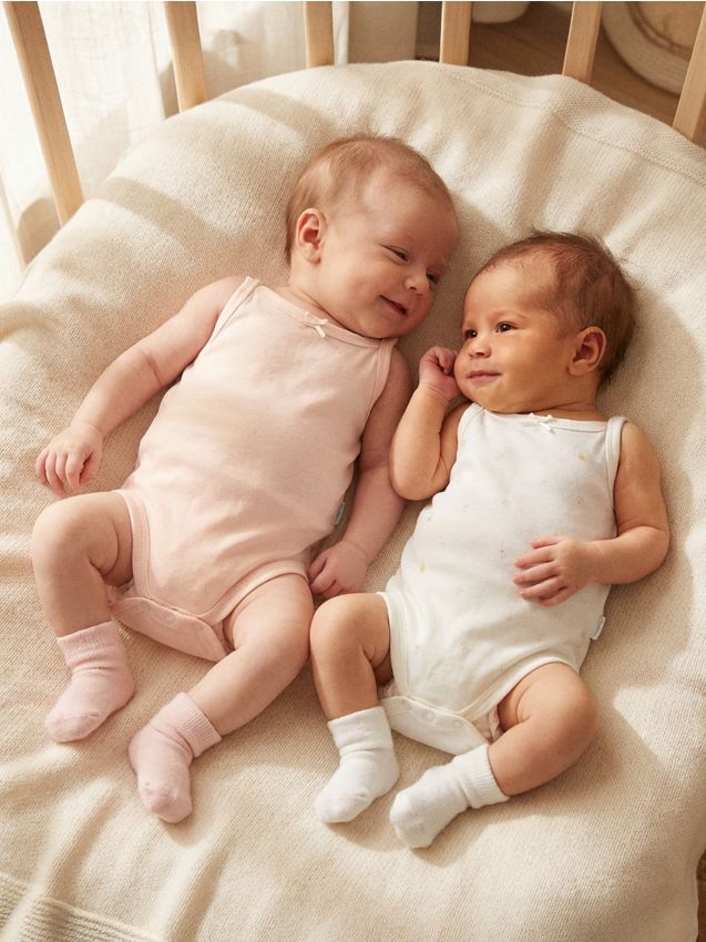 Sinsay - Set de 2 body cu bretele și fundiță decorativă - crem