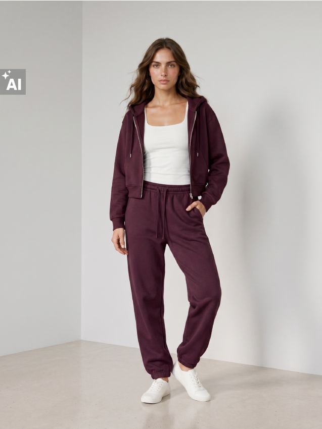 Sinsay - Pantaloni de trening tip jogger - mahon