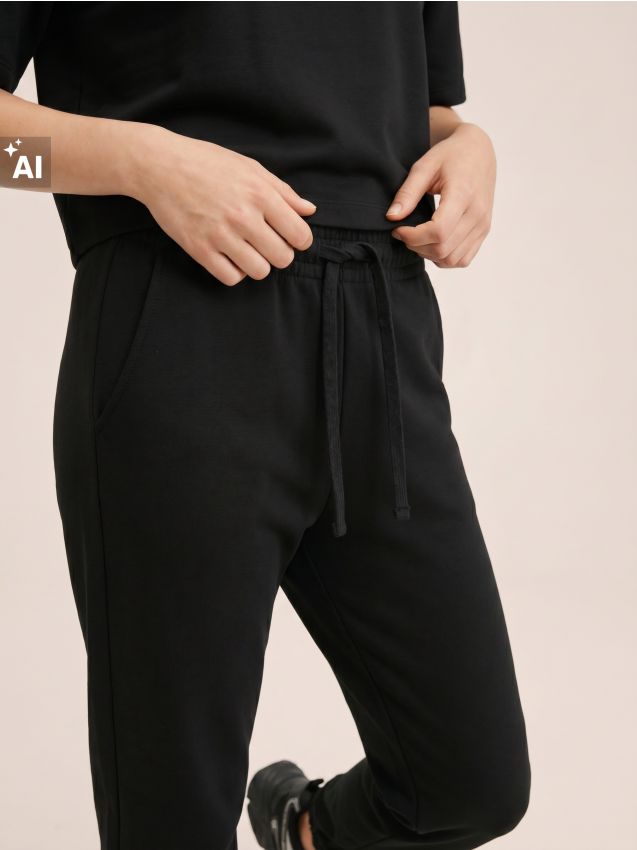 Sinsay - Pantaloni de trening tip jogger - negru