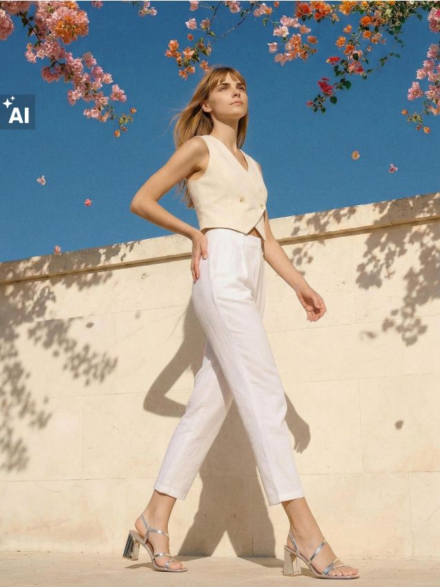 Sinsay - Pantaloni eleganți, cu pense - crem