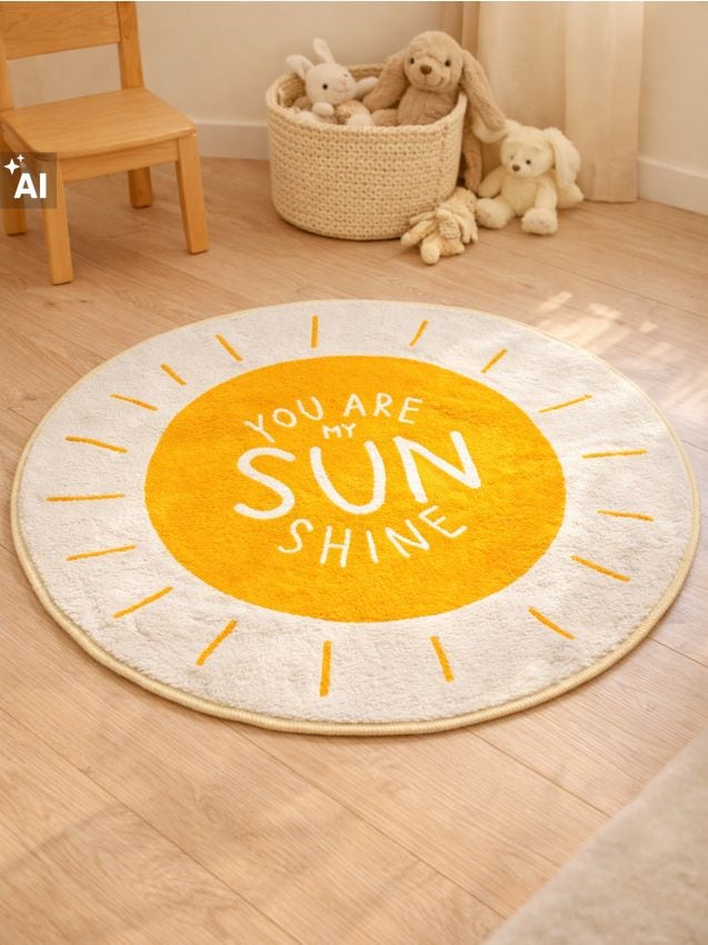 Sinsay - Covor rotund cu motiv de soare și inscripție - multicolor