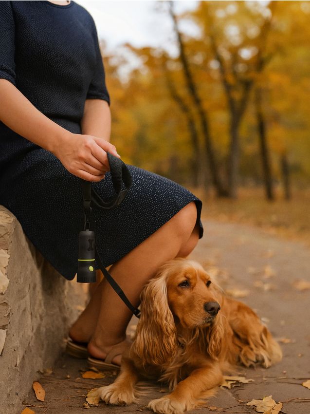 Sinsay - Puzdro na vrecúška na exkrementy s baterkou - čierna