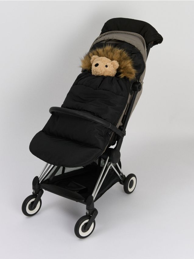 Sinsay - Sac de dormit pentru bebeluși cu blană termoizolantă - negru