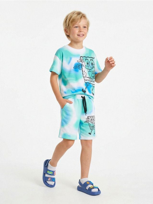 Sinsay - Șort de trening din bumbac SpongeBob - multicolor