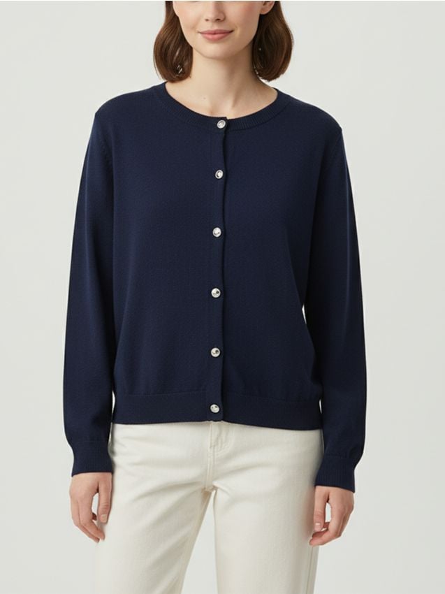 Sinsay - Cardigan cu nasturi decorativi - bleumarin