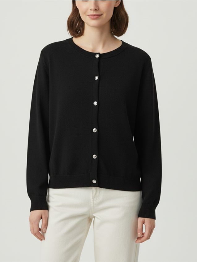 Sinsay - Cardigan cu nasturi decorativi - negru