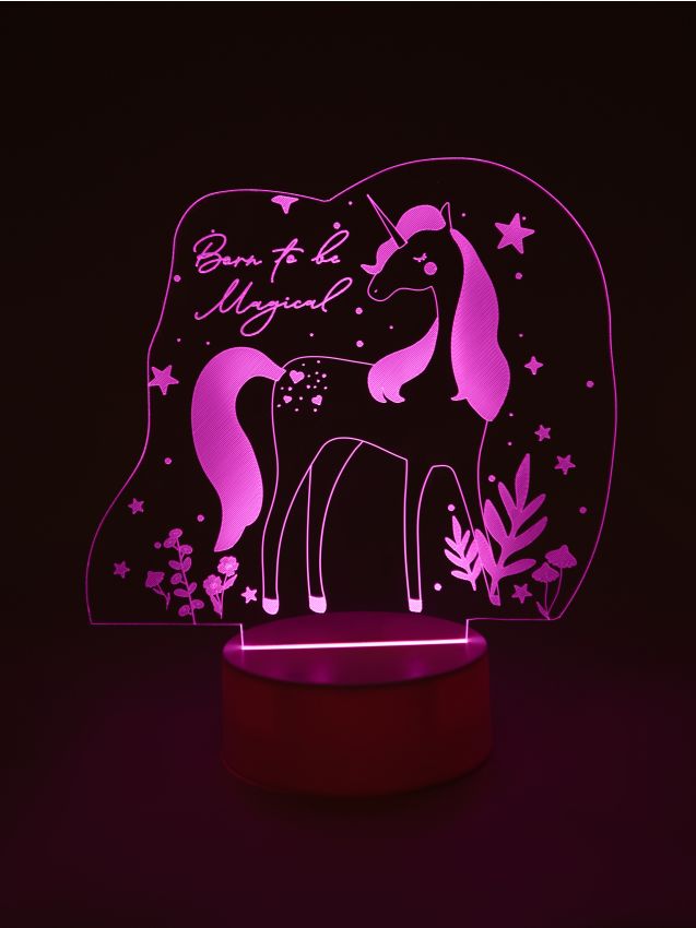 Sinsay - Lampă LED cu motiv de unicorn și inscripție - alb