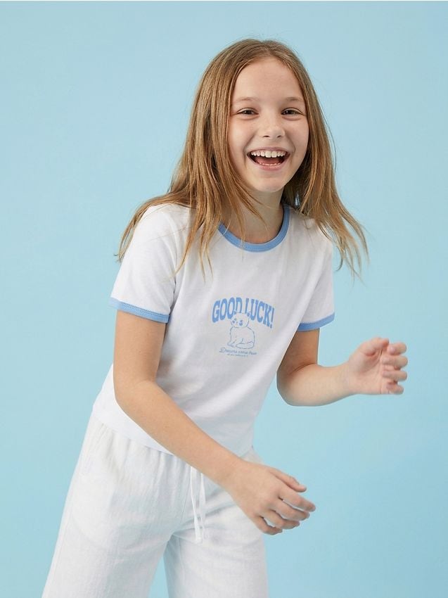 Sinsay - Tricou din bumbac cu imprimeu de pisică - alb