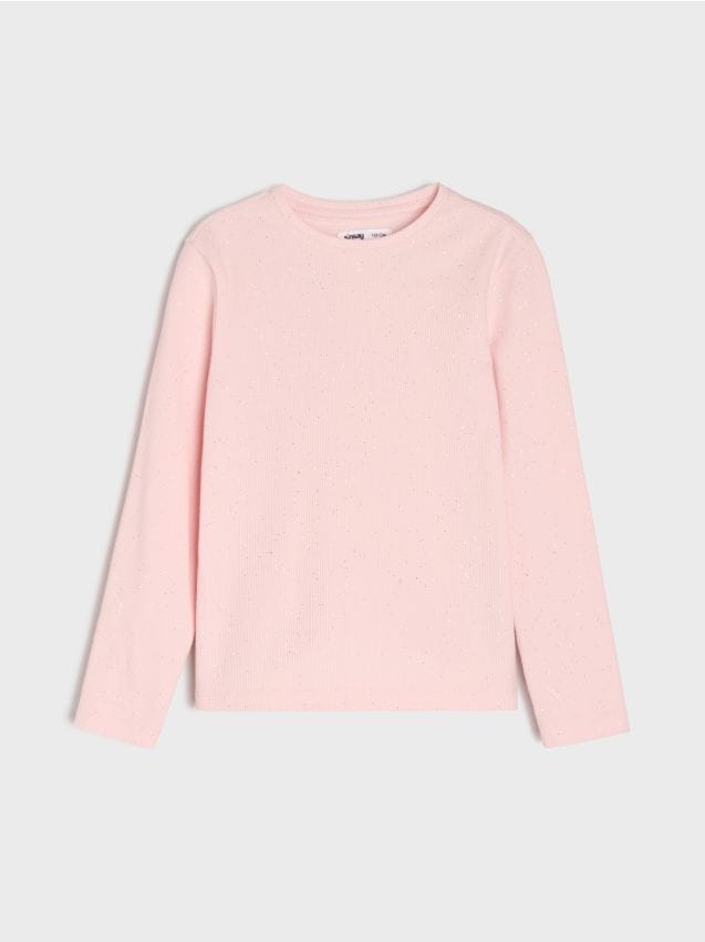 Sinsay - Tricou din bumbac din tricotaj cu dungi - roz-pastel
