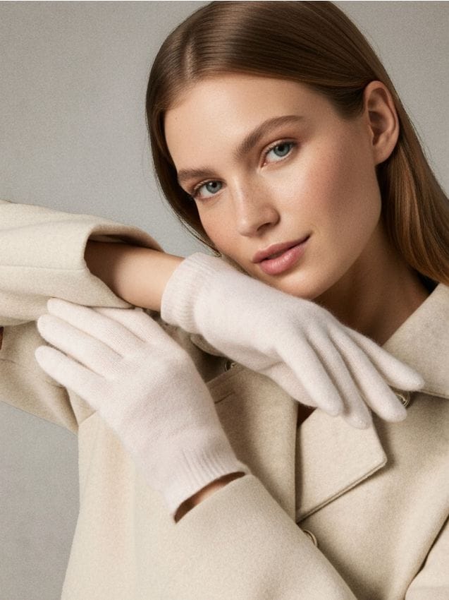 Sinsay - Rukavice s prímesou vlny - krémová