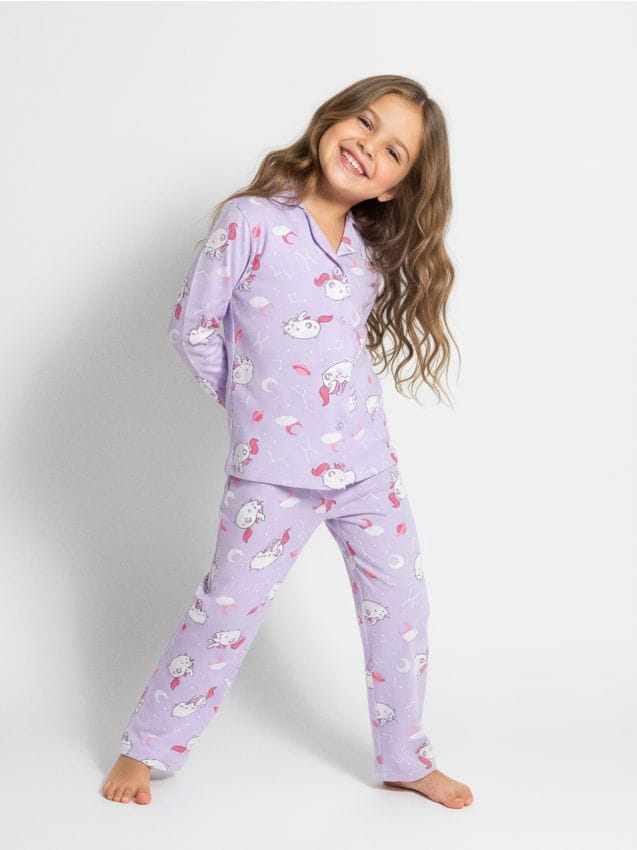 Sinsay - Dvojdielne pyžamo Pusheen the Cat - levanduľová