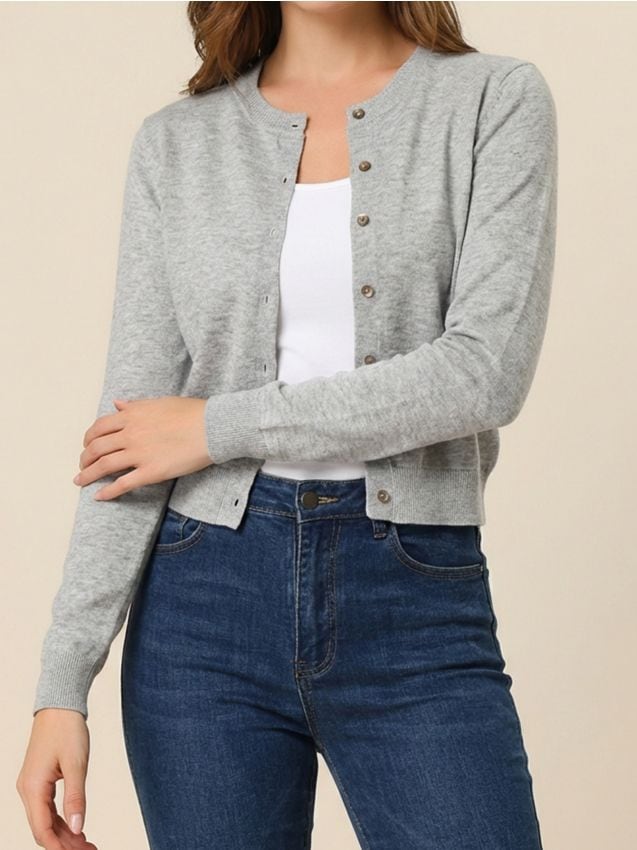 Sinsay - Klasyczny kardigan zapinany na guziki - szary