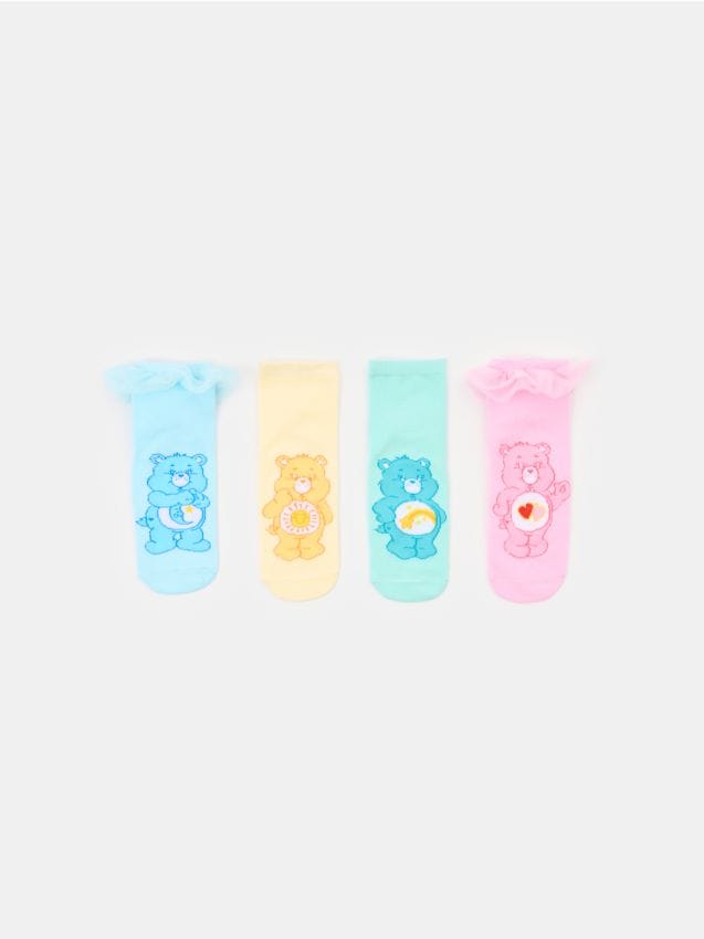 Sinsay - Șosete cu bumbac și volane 4 pack Care Bears - multicolor