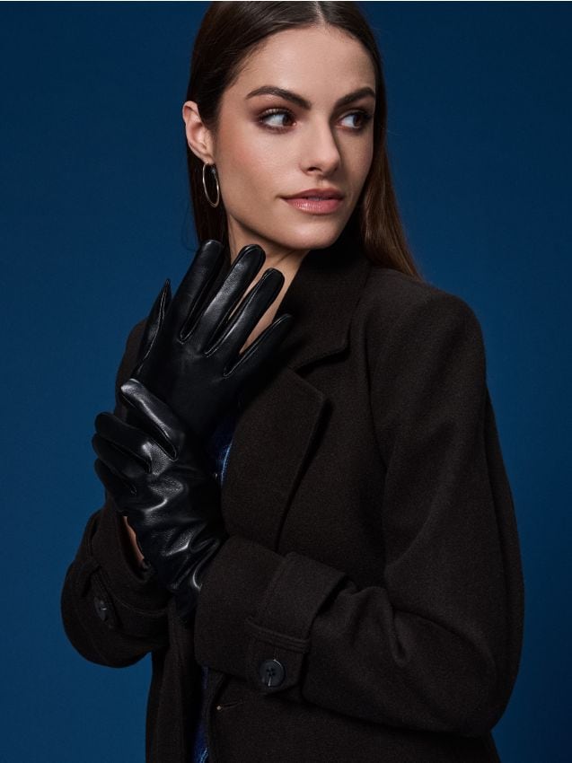 Sinsay - Kožené rukavice - čierna