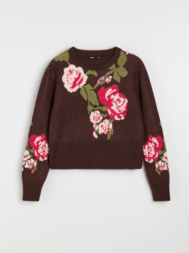 Sinsay - Pulover cu motiv floral - multicolor