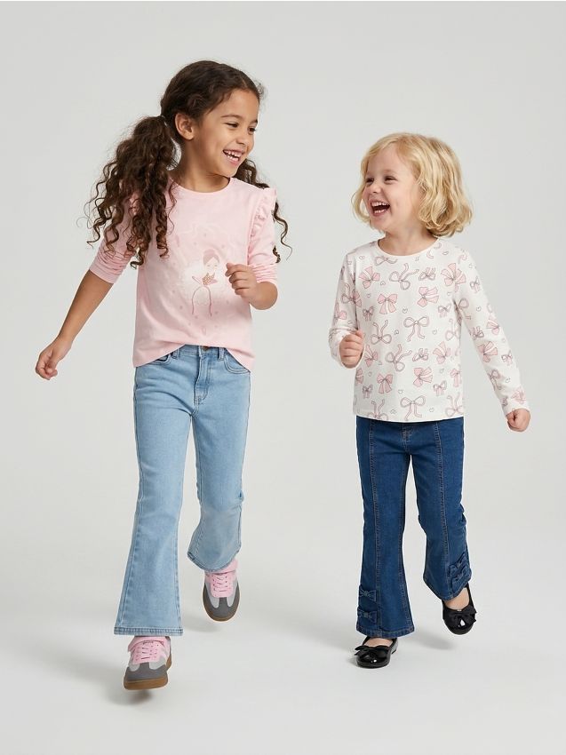 Sinsay - Tricouri din bumbac cu mânecă lungă cu motiv fundiță 2 pack - multicolor