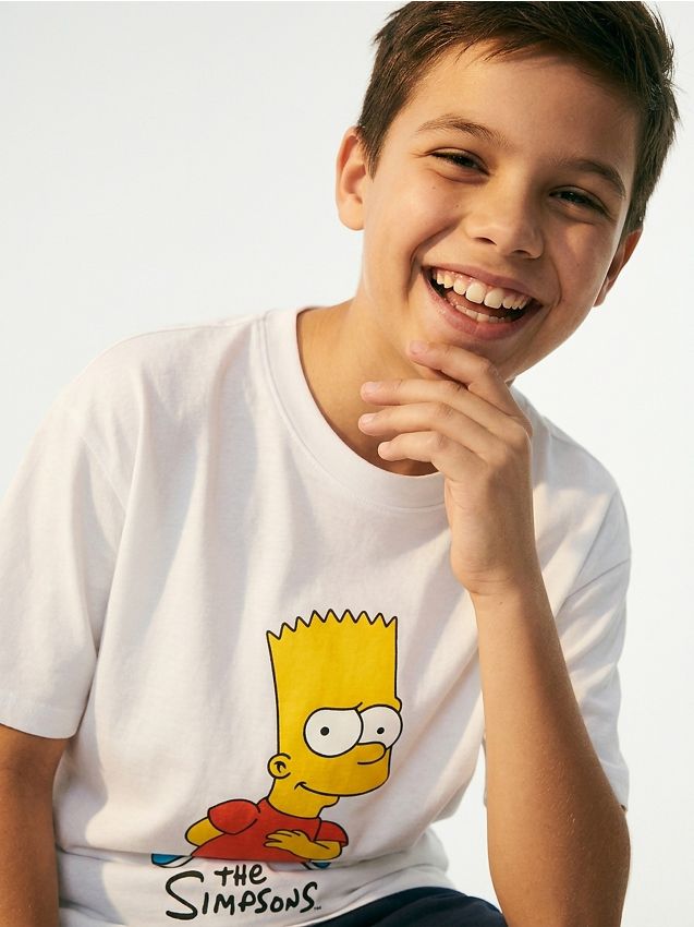 Sinsay - Tricou din bumbac cu imprimeu The Simpsons - crem