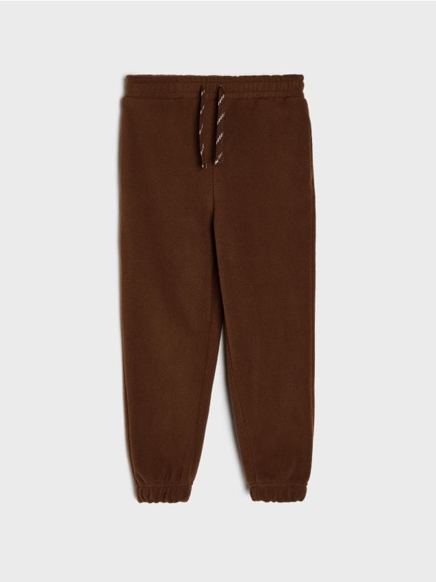Sinsay - Pantaloni jogger lejeri din fleece - maro