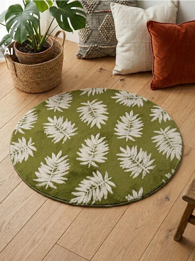 Sinsay - Covor rotund cu model vegetal - multicolor