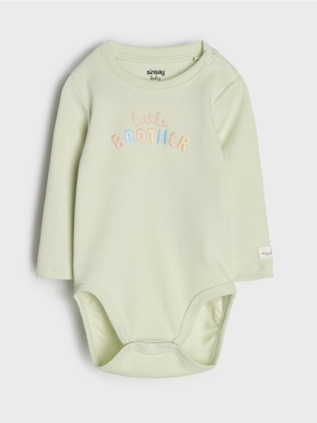 Sinsay - Body din bumbac - verde-pal