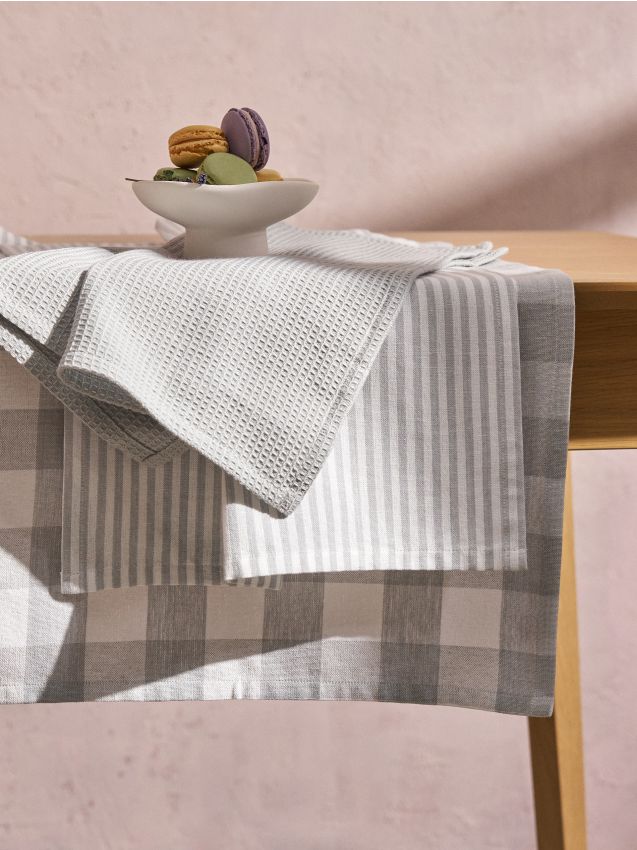 Sinsay - Set de prosoape de bucătărie din bumbac 3 pack - gri deschis