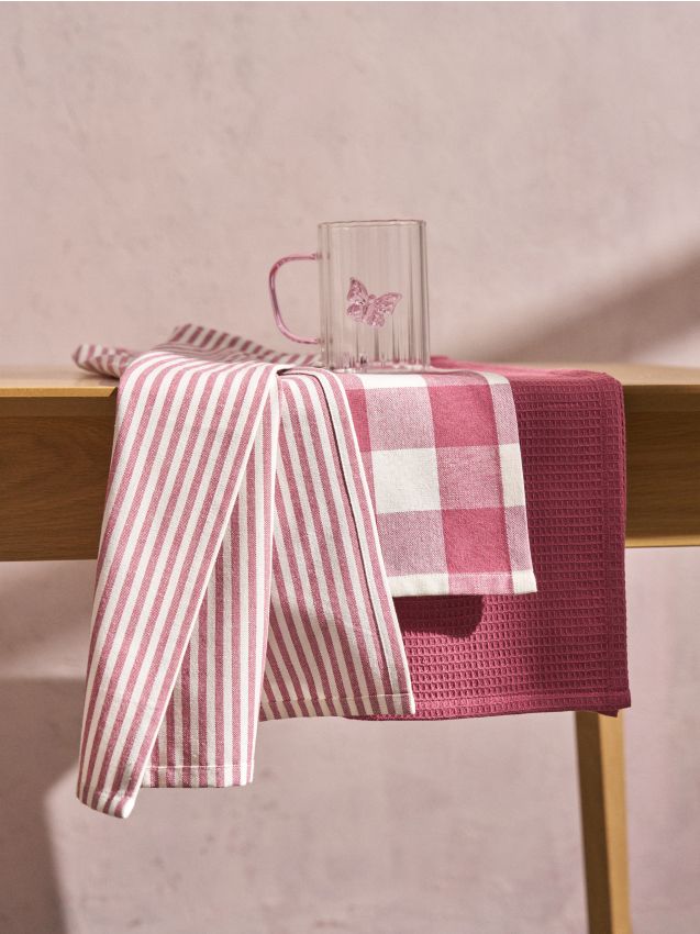 Sinsay - Set de prosoape de bucătărie din bumbac 3 pack - roșu