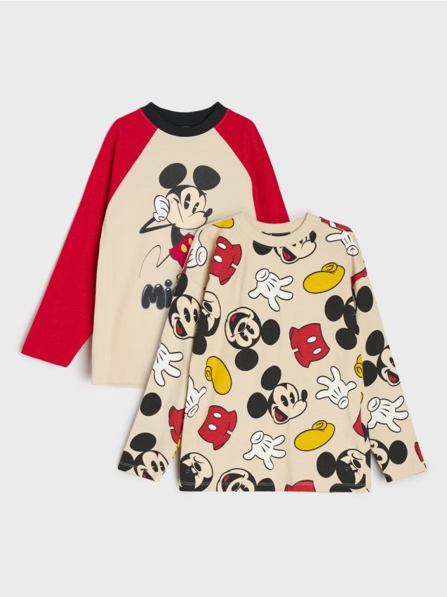 Sinsay - Tricouri din bumbac cu imprimeu 2 buc Mickey Mouse - multicolor