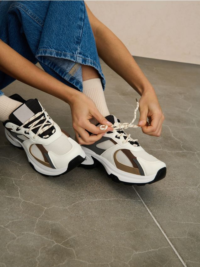 Sinsay - Adidași din plasă cu talpă groasă - multicolor