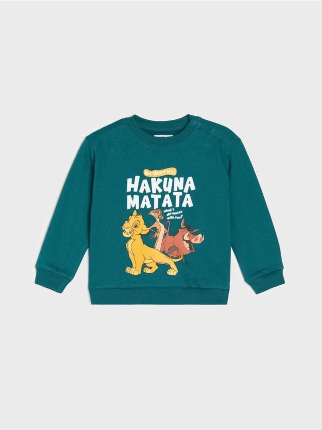 Sinsay - Hanorac crewneck The Lion King - verde