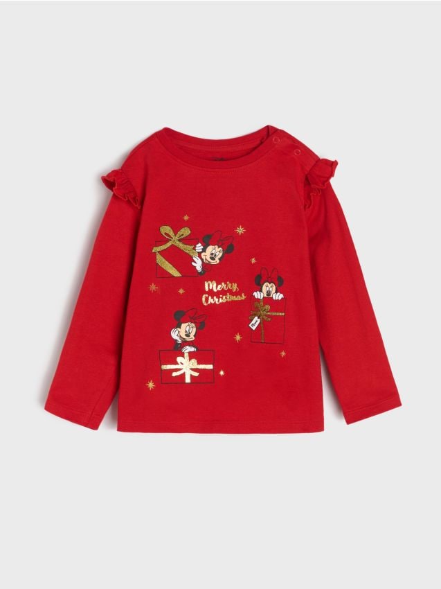 Sinsay - Bavlnená košeľa s potlačou Minnie Mouse - červená