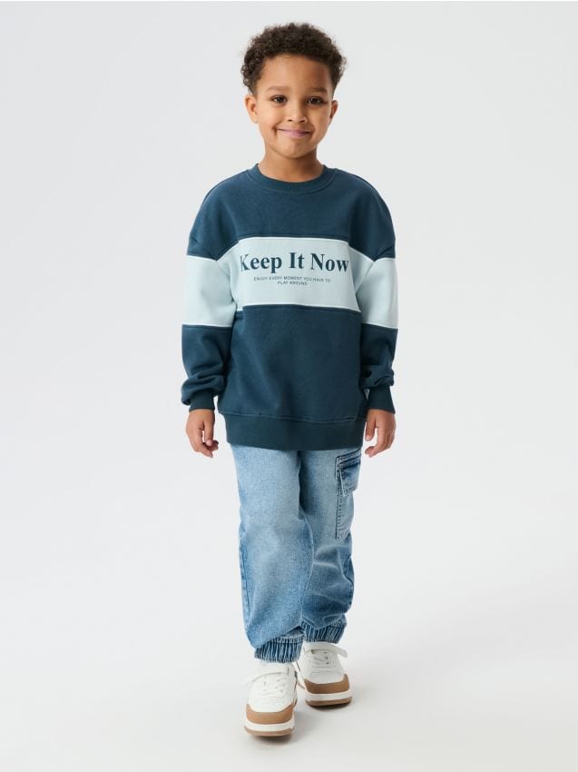 Sinsay - Jeansy loose - niebieski