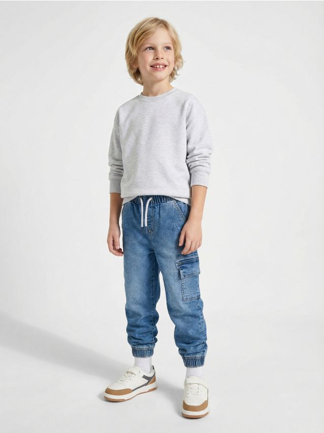 Sinsay - Jeansy loose - niebieski