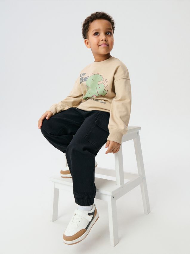 Sinsay - Jeansy loose - czarny