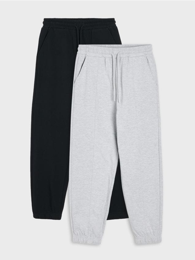 Sinsay - Pantaloni de trening cu bumbac - gri-neutru