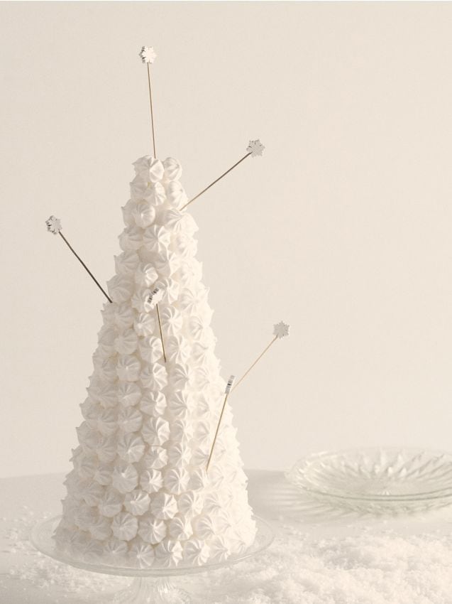 Sinsay - Vianočné špáradlá na jednohubky so snehovou vločkou 50 kusov - strieborná