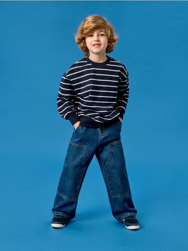 Sinsay - Blugi baggy - bleumarin