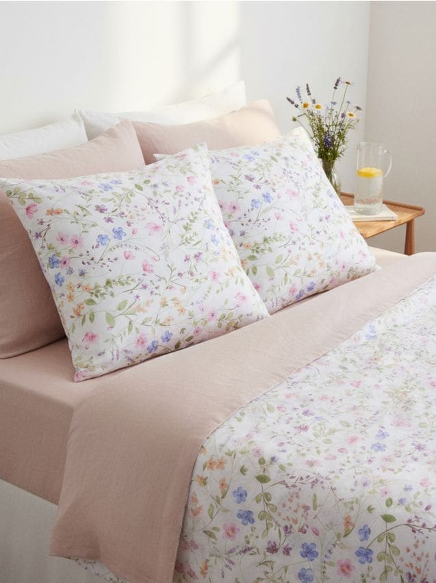 Sinsay - Fețe de pernă din bumbac cu model floral 2 pack - multicolor