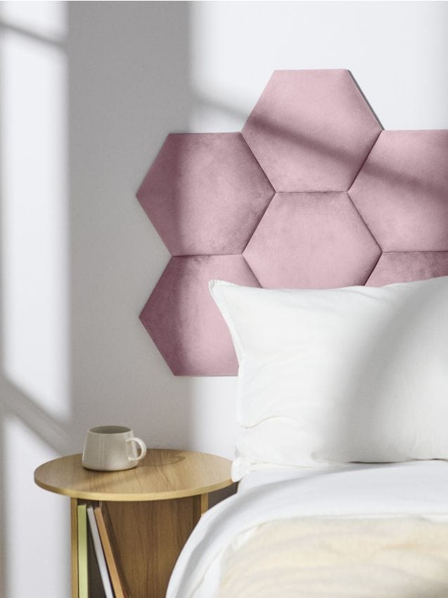 Sinsay - Panouri de perete hexagonale tapițate - roz-pastel