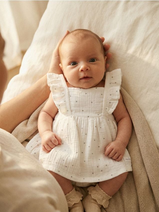 Sinsay - Body tip rochiță din bumbac - crem