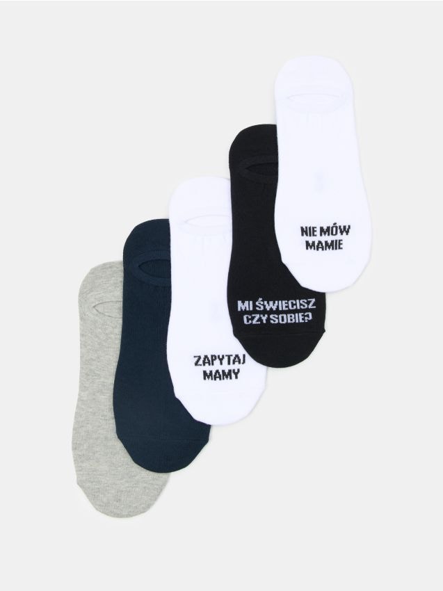 Sinsay - Skarpetki stopki 5 pack - wielobarwny